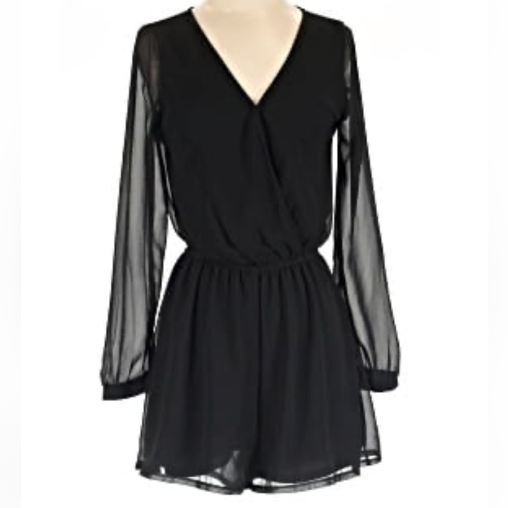 Express Black sheer sleeved romper - BNWT XS black